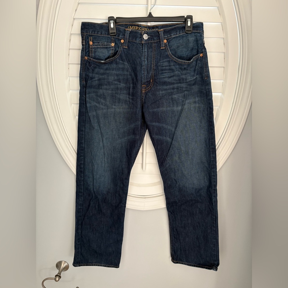 American Eagle men’s relaxed straight denim jeans size 34 x 32